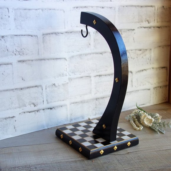 Black and White Checked Banana Hanger Buffalo Check Banana Tree Banana Keeper - Picture 8 of 10